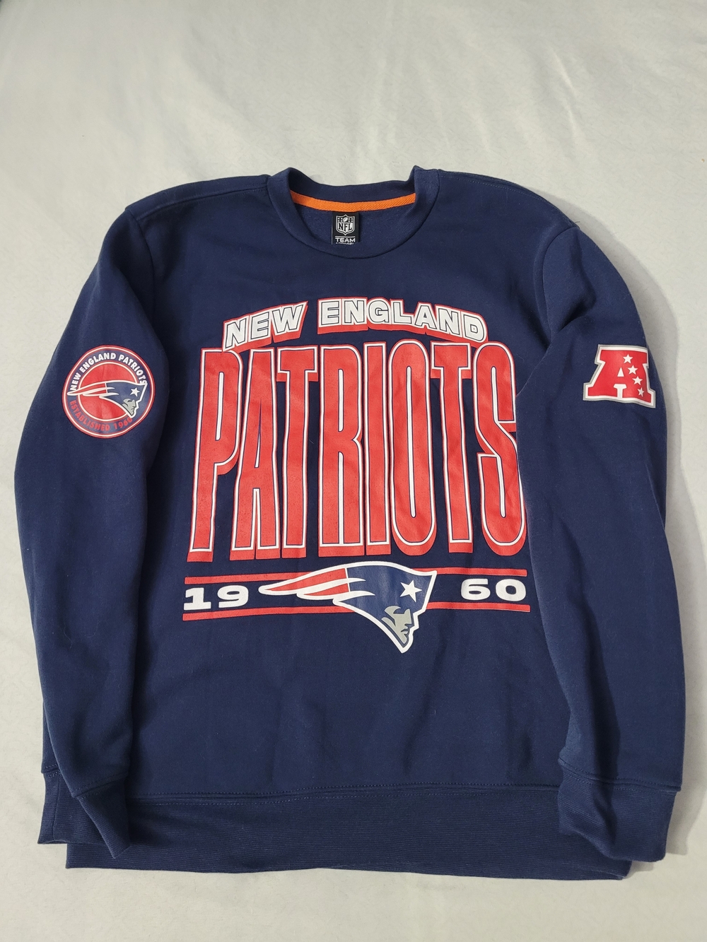 NFL New England Patriots Navy Crewneck Sweatshirt